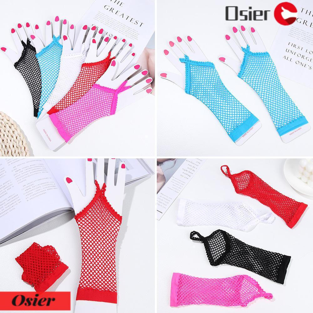 OSIER1 Găng Tay Lưới Hở Ngón Thời Trang