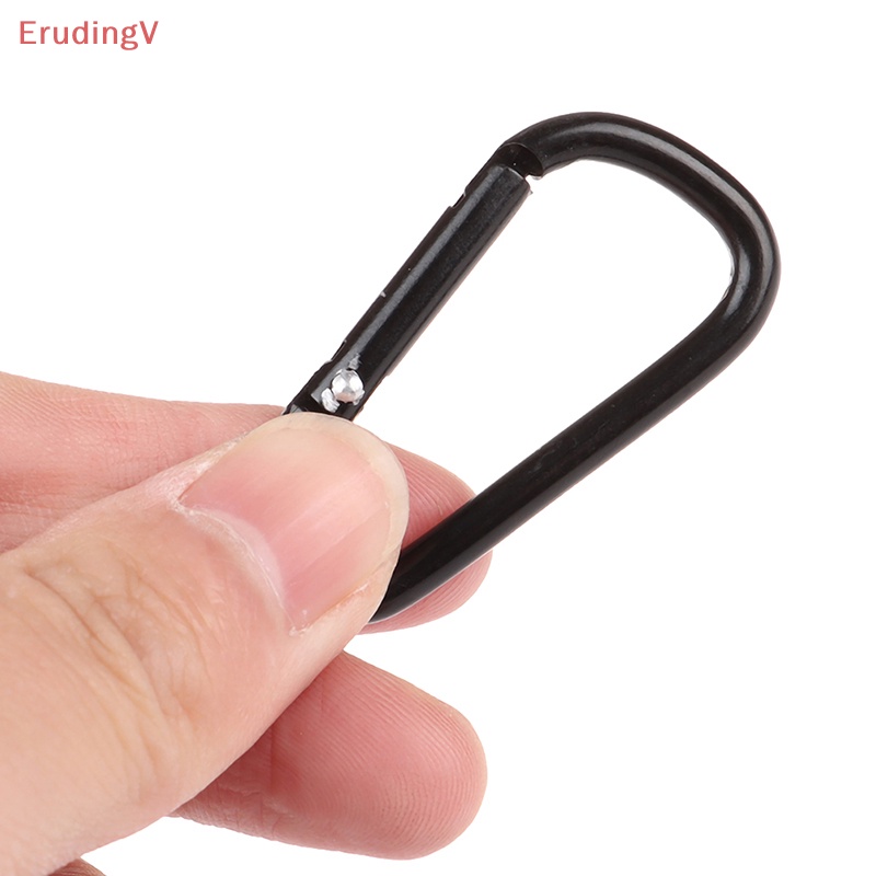 Set 10 Móc Khóa Carabiner Bằng Hợp Kim Nhôm Hình Chữ D Màu Đen