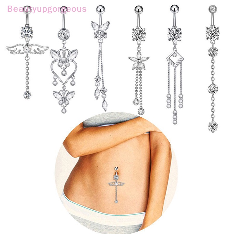 1 Khuyên Rốn Đính Đá Zircon Hình Đôi Cánh