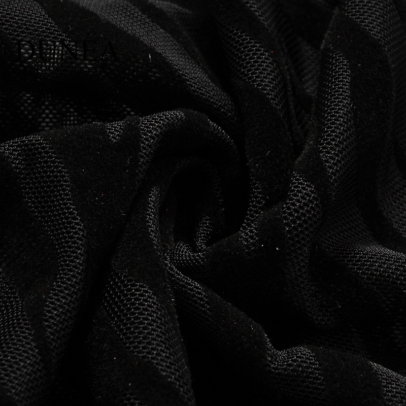 DUNEA Đầm Lưới Không Tay Hở Lưng In Họa Tiết Dành Cho Nữ