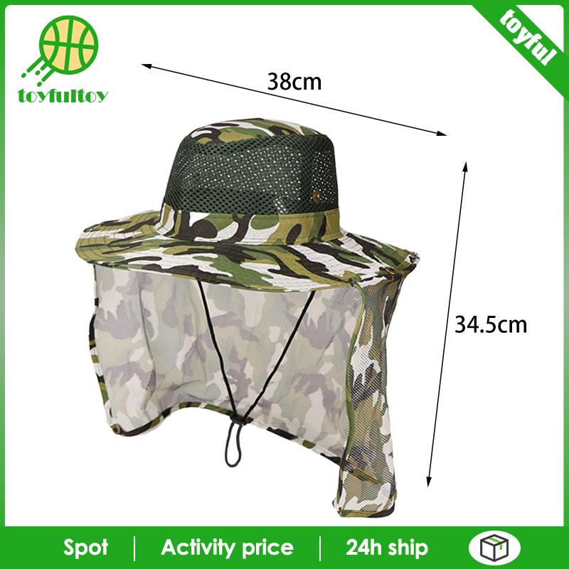 Mũ Rộng Vành Chống Nắng / Gió Có Tấm Che Cổ Dùng Leo Núi / Câu Cá Tiện Dụng Cho Nam