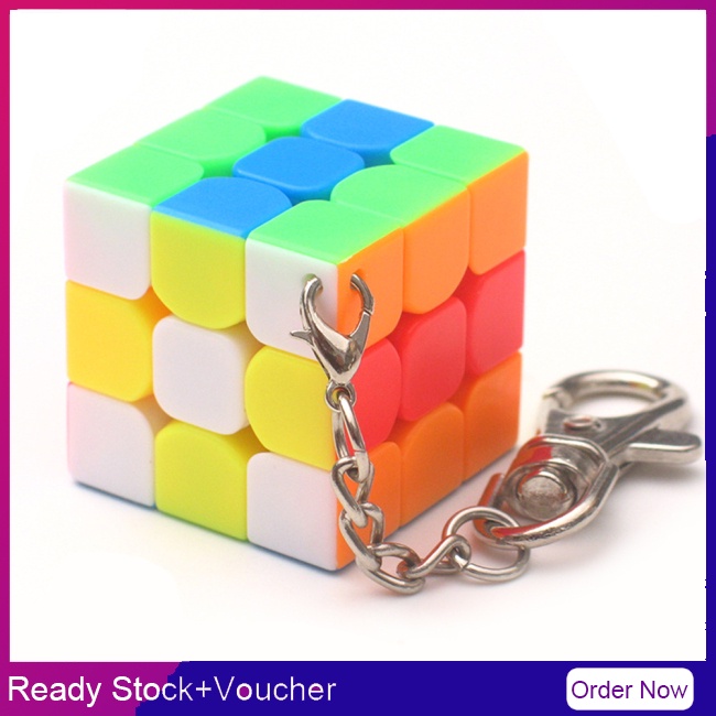 Móc Khóa Hình Khối Rubik 3x3 Mini 3cm Dễ Thương