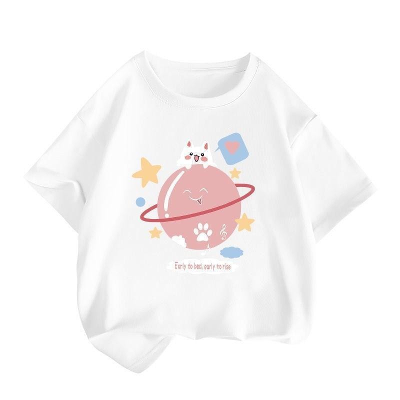 Áo Thun Cotton Trơn Tay Ngắn Phong Cách Thời Trang Mới 2023 Dành Cho Bé Trai Gái