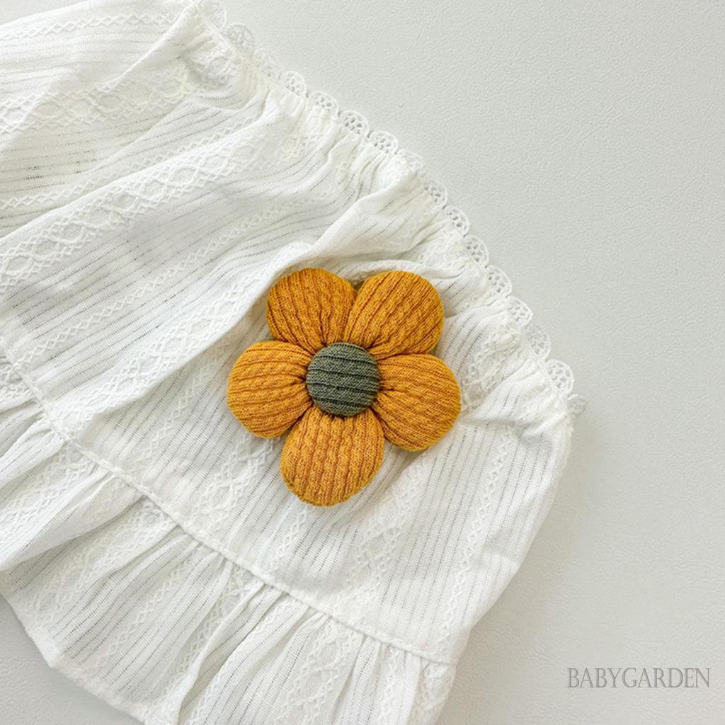 Mũ Beanie Chống Nắng Thoáng Khí Trang Trí Hoa Cho Bé Gái 2-15 Tháng Tuổi