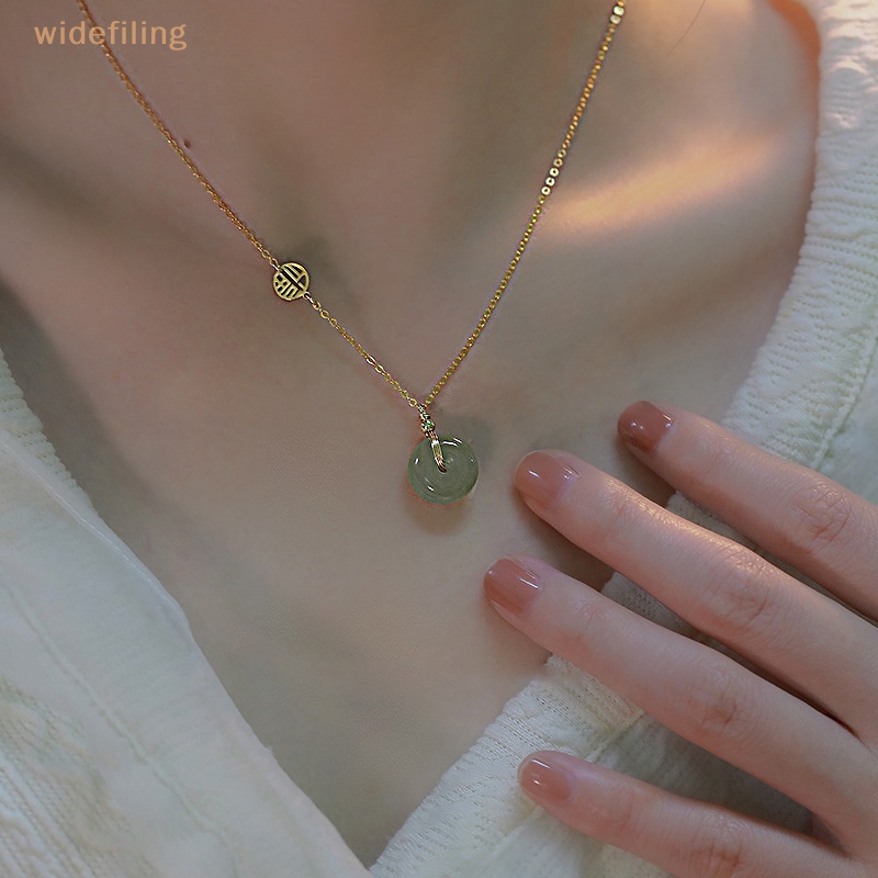 Vòng cổ Mặt Ngọc Bích Hetian Phong Cách Đơn Giản Thanh Lịch Thời Trang