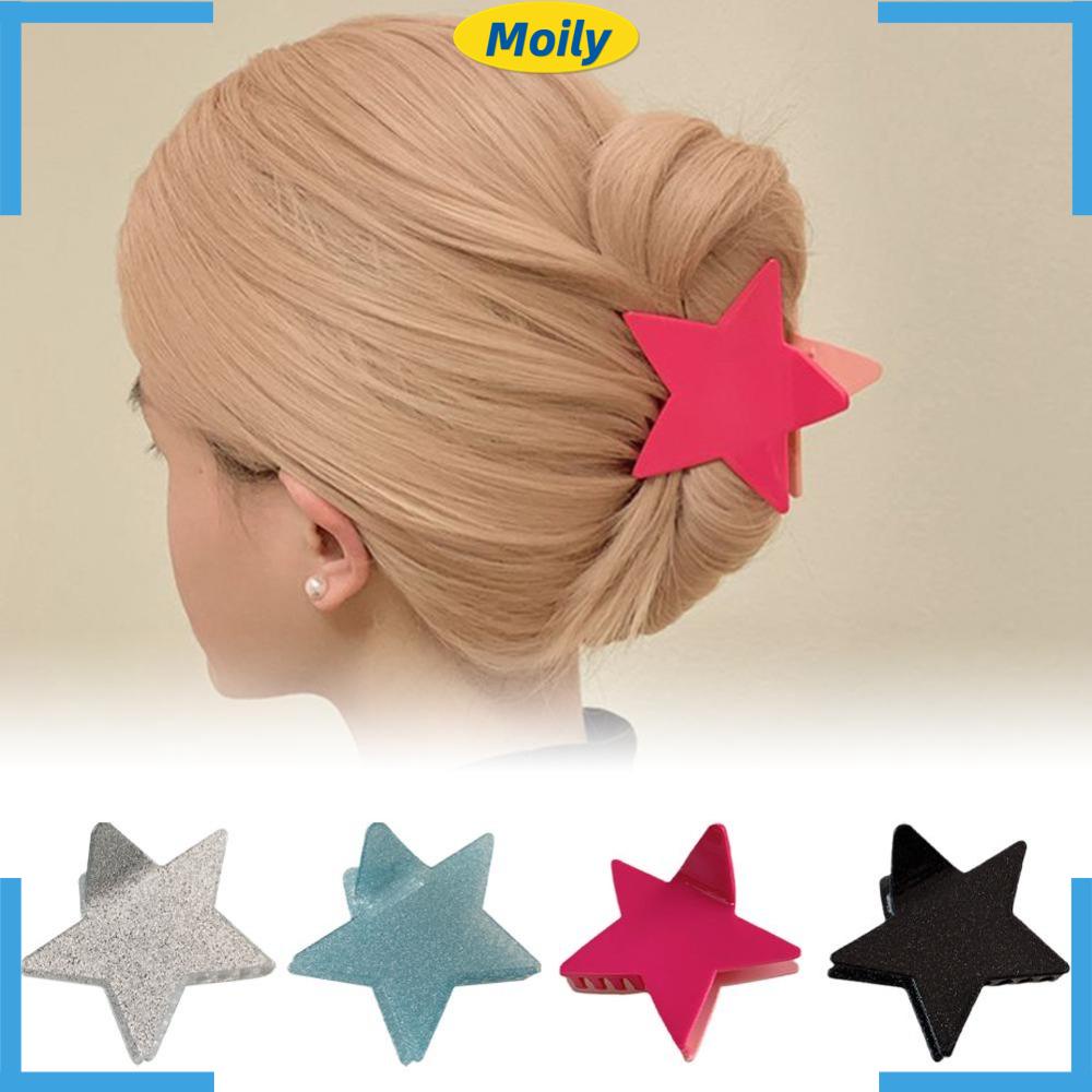 MOILYVN Bộ 2 Kẹp Tóc Ngôi Sao Năm Cánh Đính Đá Thời Trang Cho Nữ