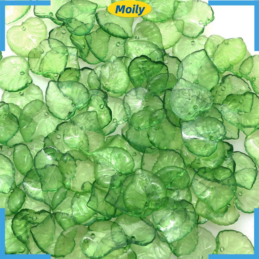 MOILYVN Bộ 200 Hạt Xâu Chuỗi Hình Chiếc Lá 15x15x2mm Tự Làm Trang Sức Tiện Lợi