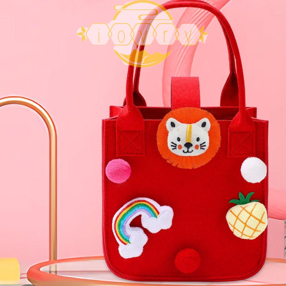 IVORY Túi Xách Tay Bằng Nylon Đính Bóng Lông Đa Năng Phong Cách Nhật Bản Dễ Thương Cho Nữ