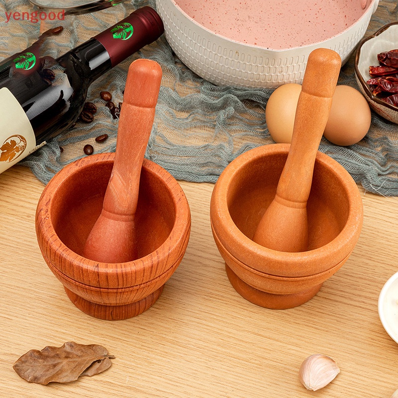 Bộ Chày Cối Giã Tỏi Bằng Gỗ Tiện Dụng Cho Nhà Bếp