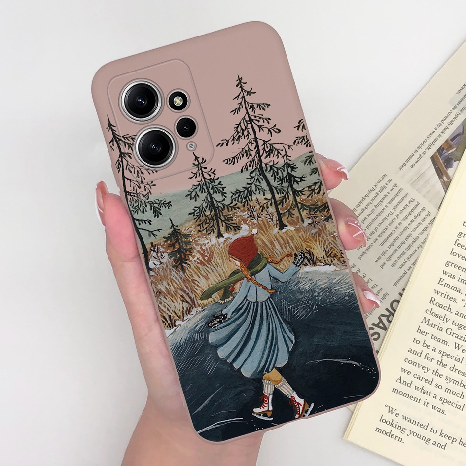 Ốp Điện Thoại Silicon TPU Mềm Họa Tiết Gấu Và Quả Bơ Cho Xiaomi Redmi Note 12 12 Pro 4G Note12 12Pro 4G