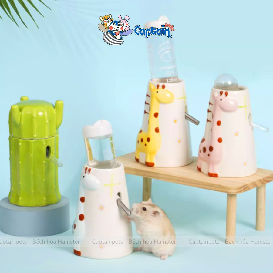 Đế bình nước sứ hình hươu cho Hamster