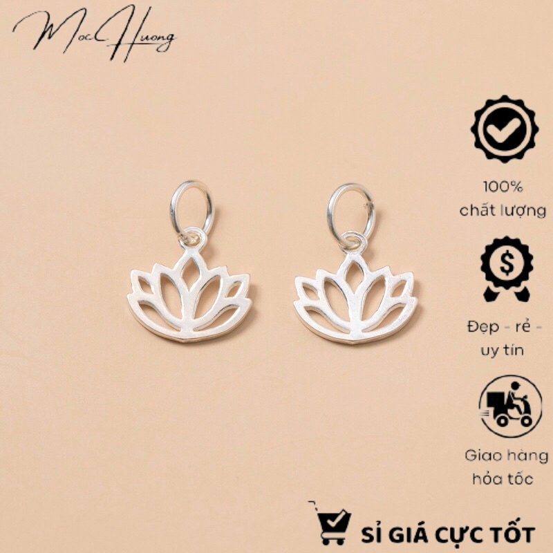 [S925] Charm bạc treo hoa sen - MH162 MOCHUONG JEWELRY