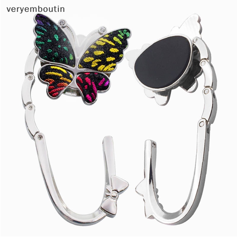 Móc Treo Túi Xách Hình Bướm Nhiều Màu Sắc Có Thể Gập Lại Để Bàn Trang Trí Nhà Cửa