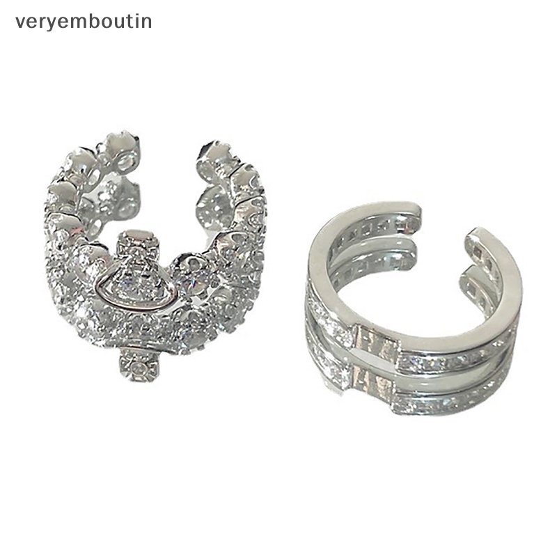 Nhẫn Hở Bằng Hợp Kim Đính Đá Zircon Sáng Bóng Đa Năng Thời Trang Có Thể Điều Chỉnh Cho Nữ