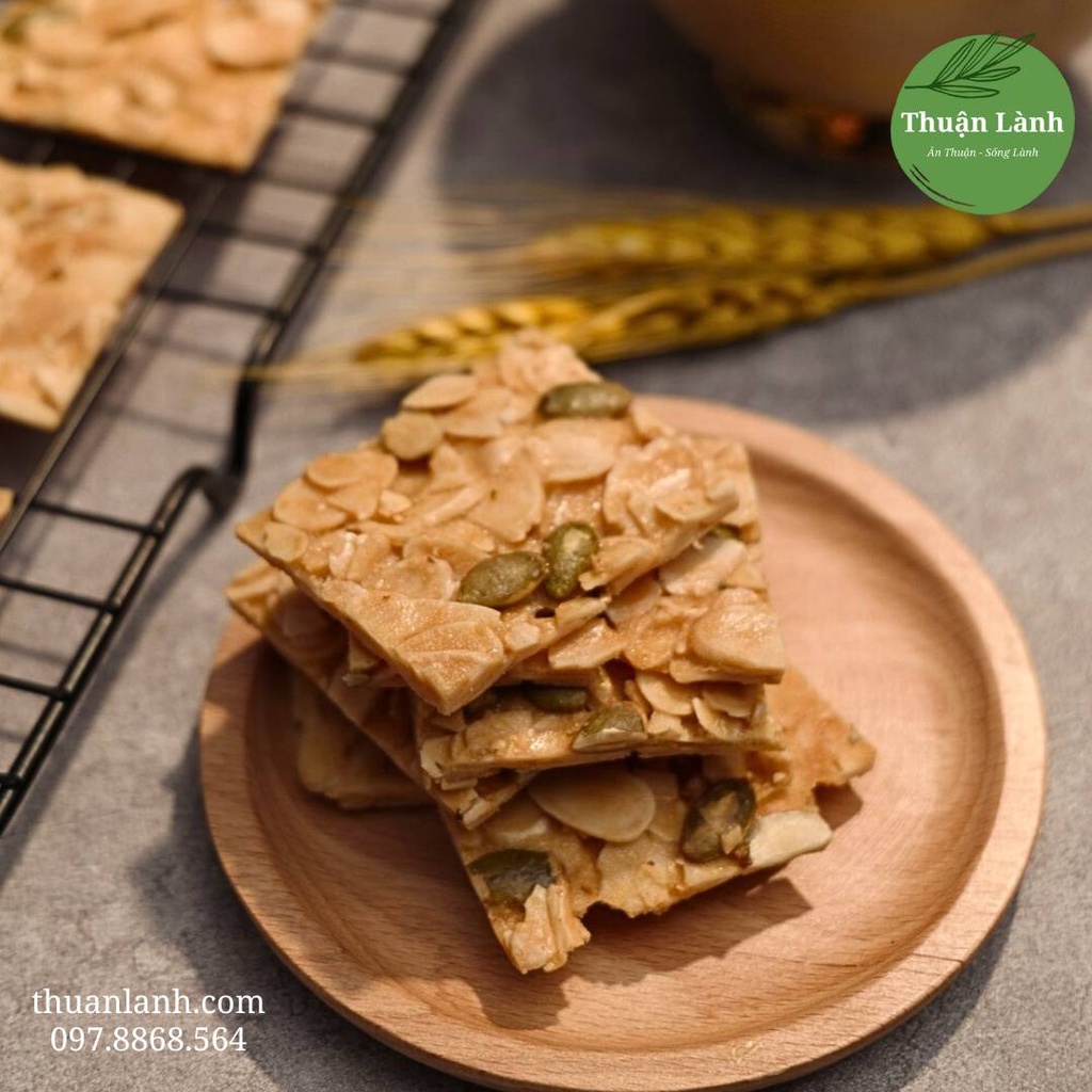 Bánh Ngói Hạnh Nhân Truyền Thống, Không Đường, Giòn Thơm - Ăn kiêng healthy - Thuận Lành