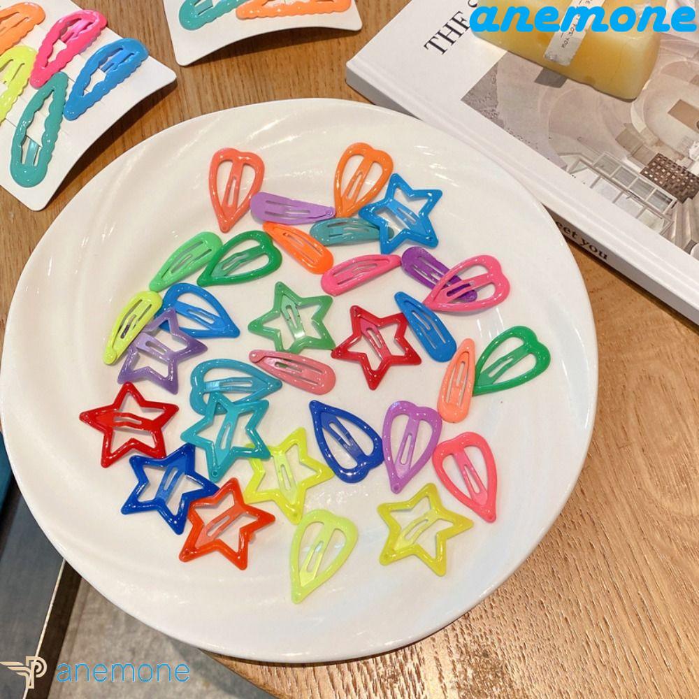 Bộ Kẹp Tóc Hình Ngôi Sao Năm Cánh Bằng Kim Loại Dễ Thương Cho Bé Gái y2k