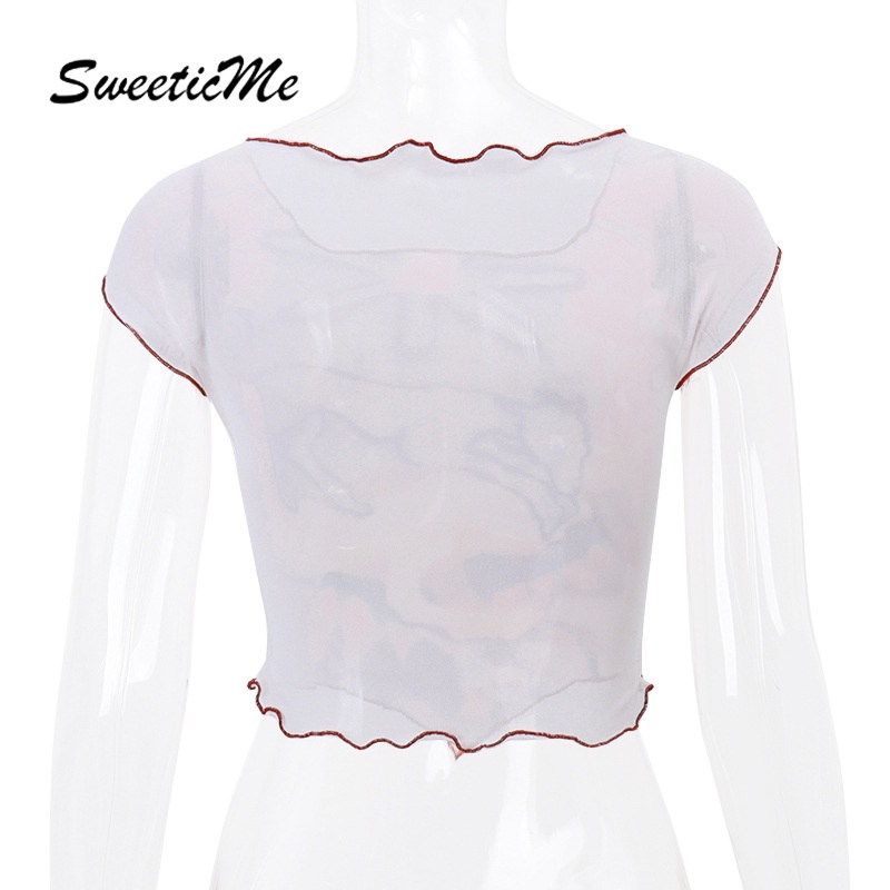 Áo Croptop Tay Ngắn Dáng Ôm In Họa Tiết Màu Nhuộm Thời Trang 2023 Cho Nữ