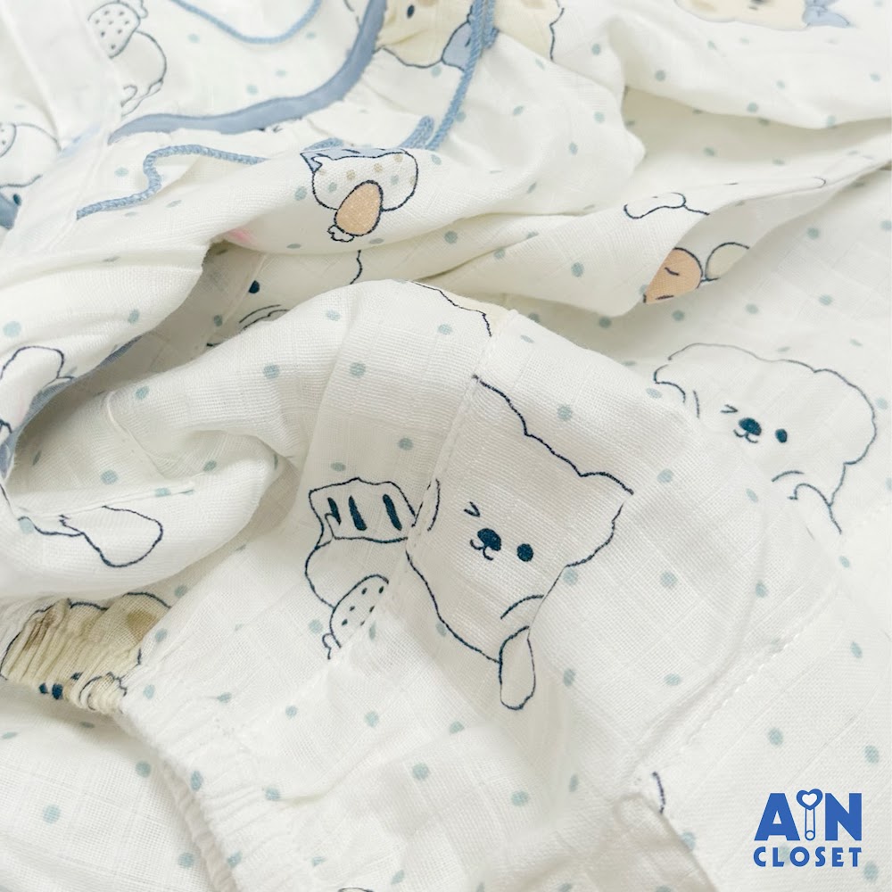 Bộ quần áo Dài bé gái họa tiết Gấu Trắng Cupcake xô sợi tre - AICDBGPBK235 - AIN Closet