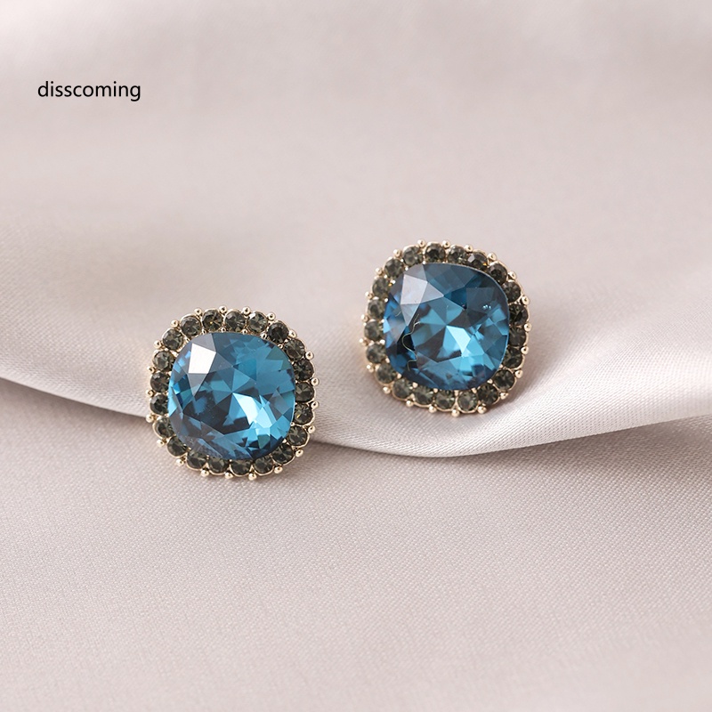 Áo Thun In Hình SL SL SL Thời Trang Năng Động| Bông Tai Mạ Bạc 925 Đính Pha Lê Xanh Dương Phong Cách Pháp Cổ Điển Tinh Tế Thời Trang Cho Nữ