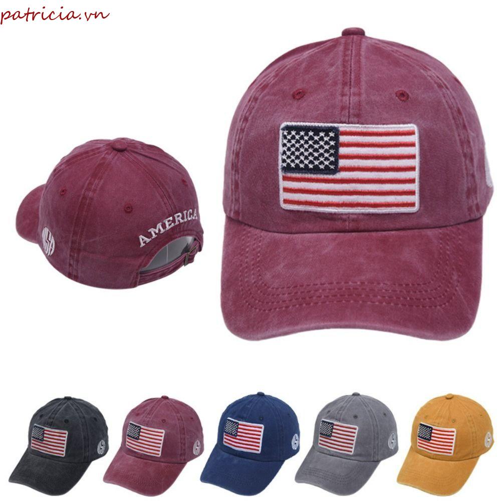 PATRICIA Mũ Lưỡi Trai Chống Nắng Thêu Hình Lá Cờ Họa Tiết Rằn Ri Đa Năng Tiện Dụng