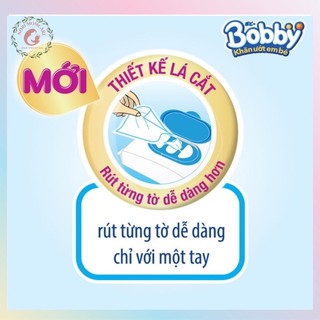[ Mẫu mới-Date mới] Khăn ướt Bobby không mùi 80/100 Miếng