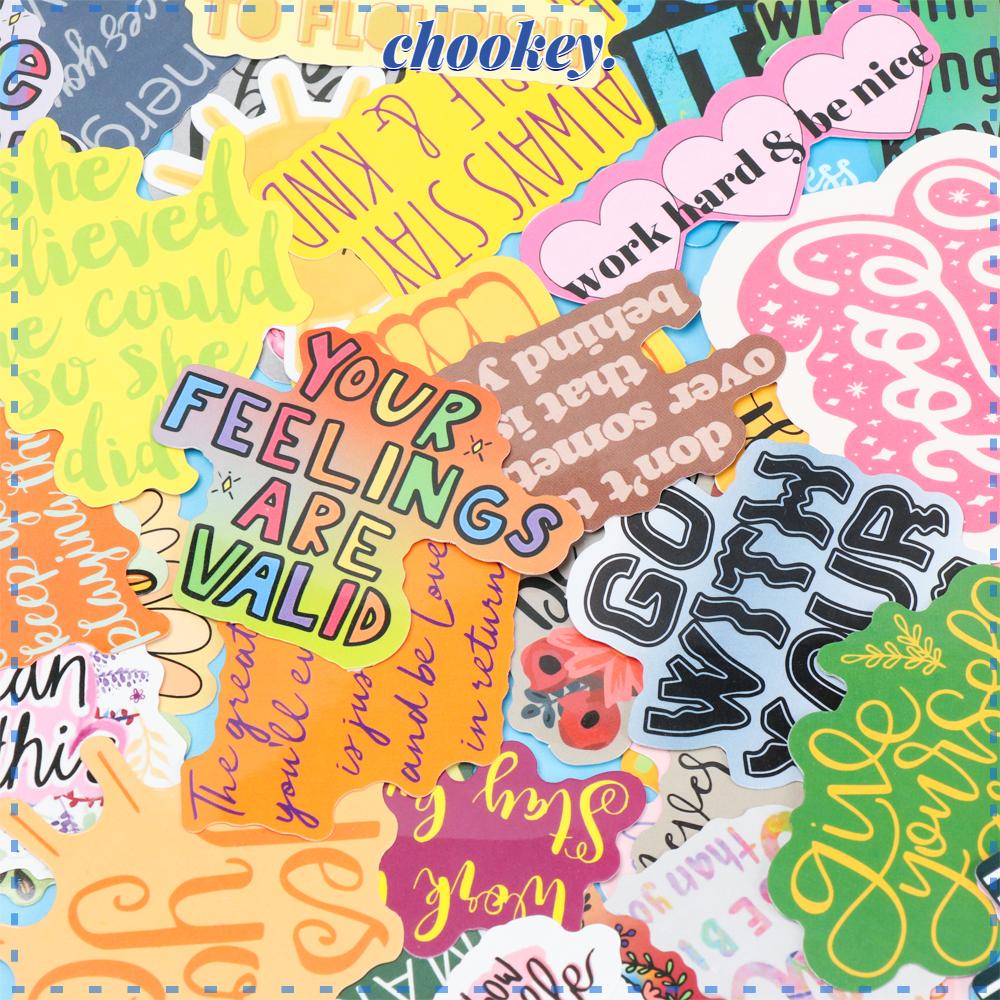 CHOOKEY Set 50 Miếng Dán Trang Trí Sổ Tay / Laptop Họa Tiết Graffiti