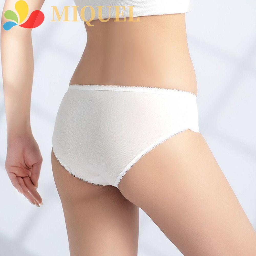 MIQUEL Bộ 5 Quần Lót Cotton Lưng Thấp Không Giặt Dùng Một Lần Cho Nữ