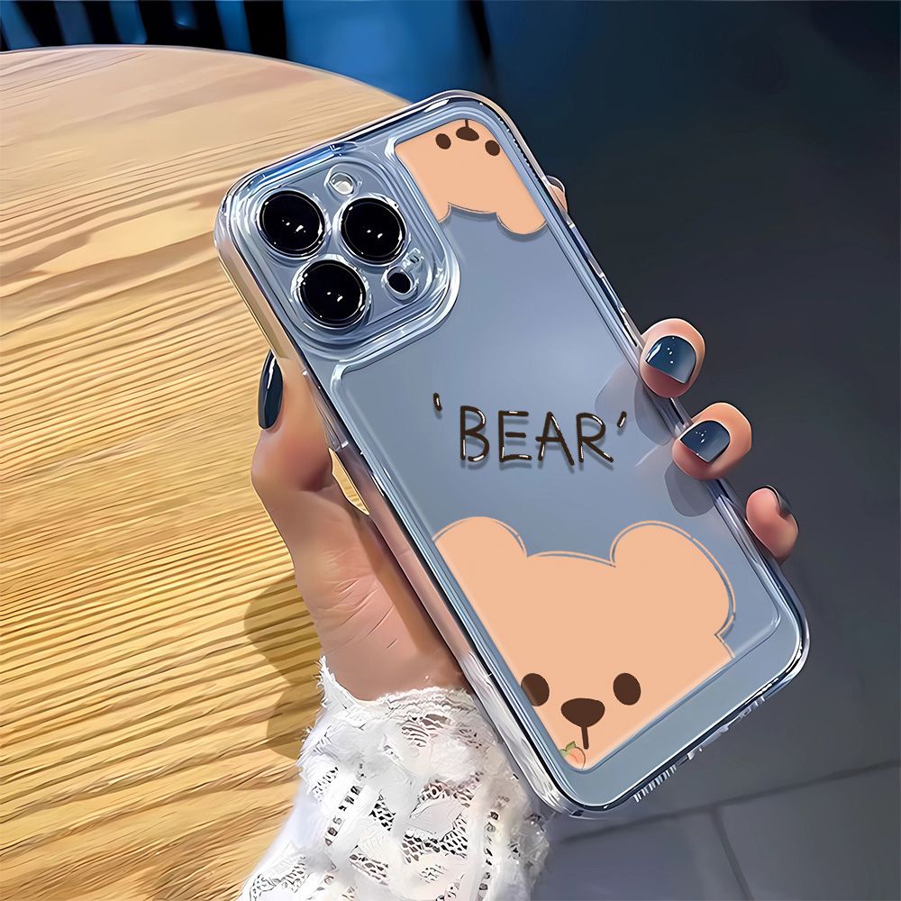 Ốp Điện Thoại Dẻo Họa Tiết Hoạt Hình Đầu Gấu Dễ Thương Cho iPhone14Promax 13 Soft 712 THT9 118