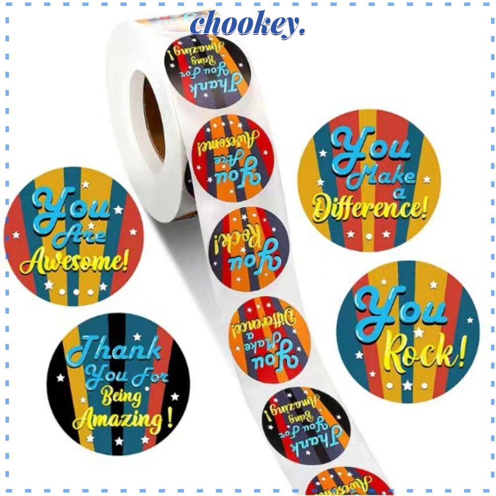 CHOOKEY Cuộn 1000 Miếng Dán Tự Dính 1.5 Inch In Chữ Thank You Trang Trí Tiệc Tùng