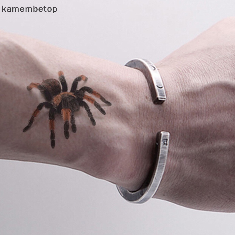 Hình Xăm Dán Họa Tiết Nhện Bọ Cạp 3D Phong Cách Halloween Độc Đáo