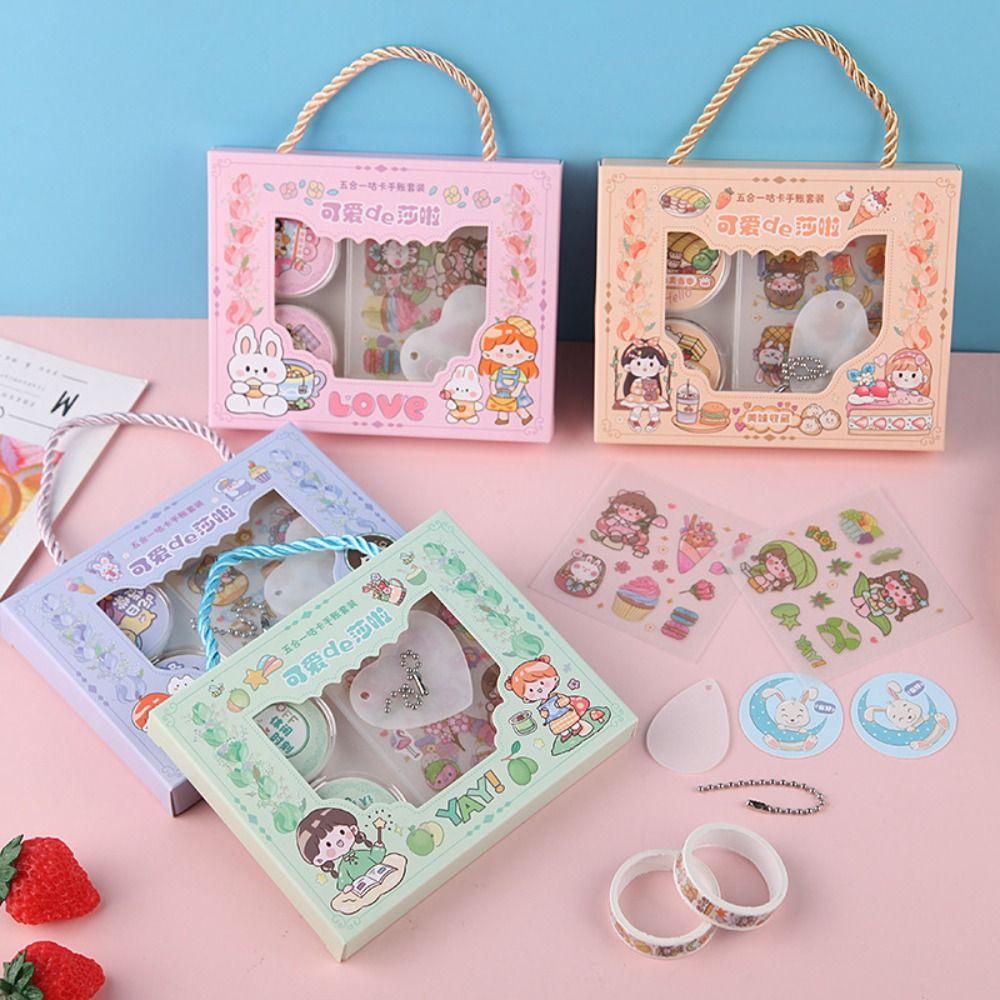 ANEMONE Bộ Thẻ Goo Goo DIY Kèm Móc Khóa Bằng Giấy Hoạt Hình Dành Cho Trẻ Em