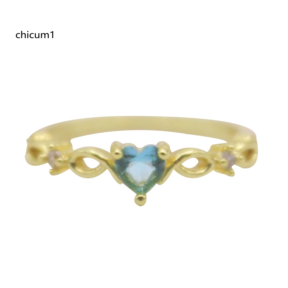 Nhẫn Cưới Thời Trang Đính Đá Zircon Hình Trái Tim Cho Nữ