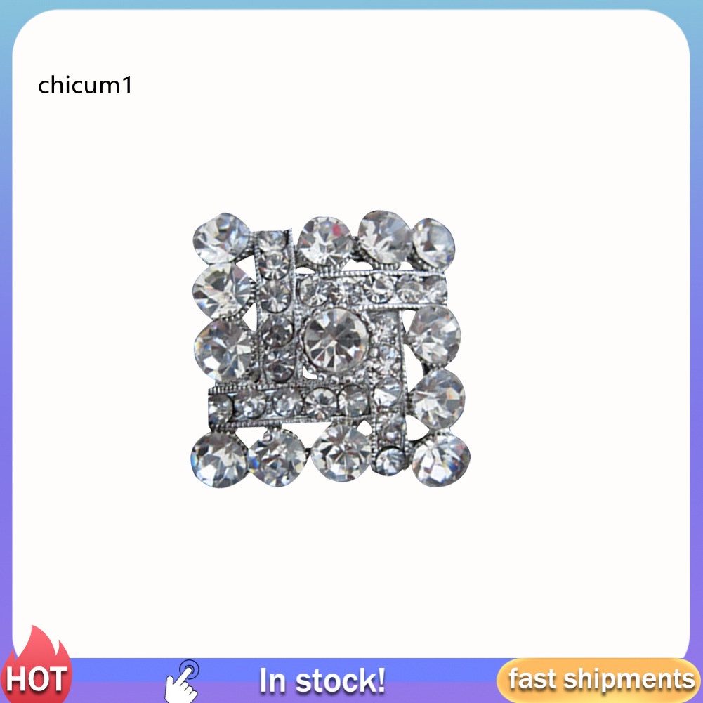 Ghim Cài Áo Hình Vuông Đính Đá Nhân Tạo Thời Trang Cho Nữ