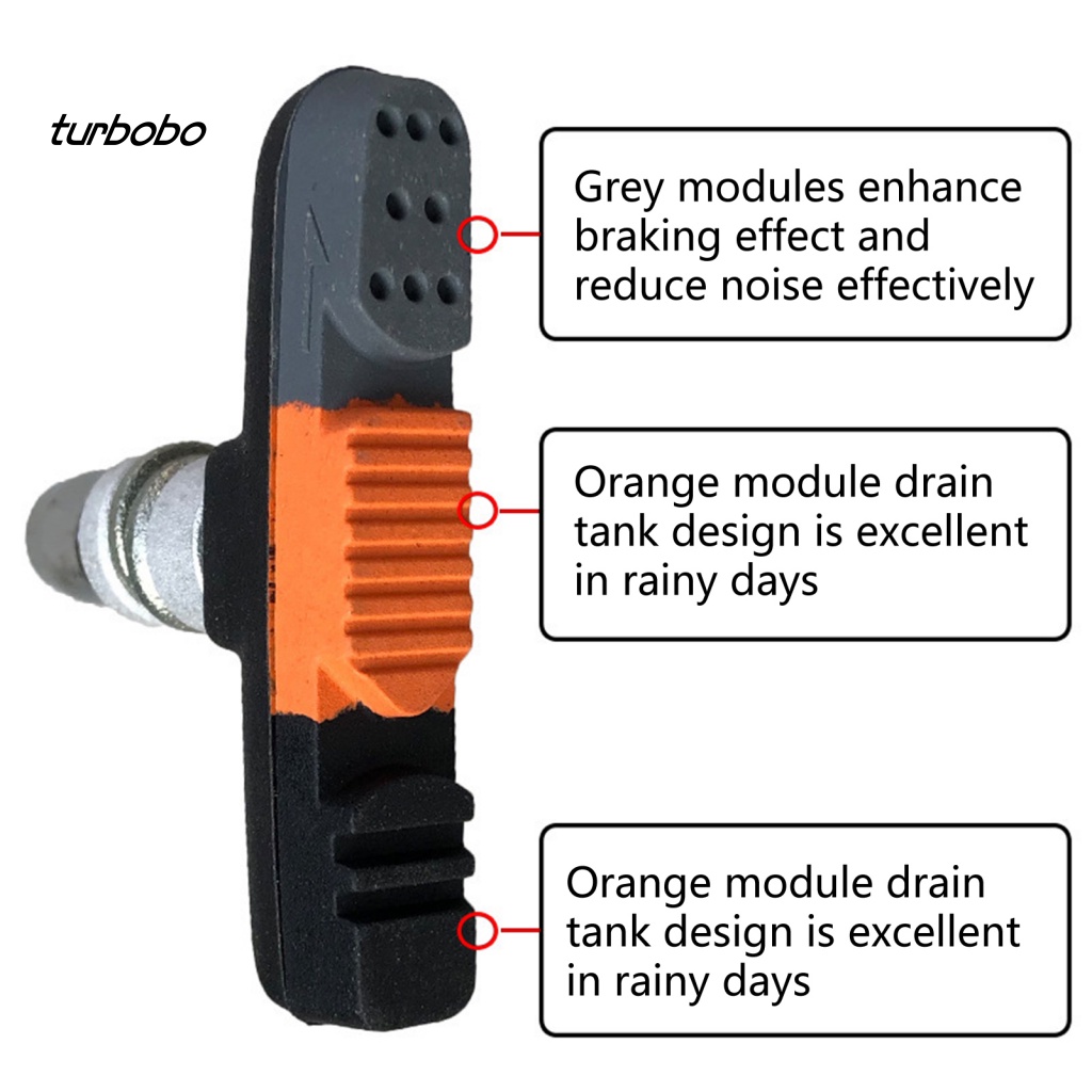 1 Cặp Đệm Phanh Xe Đạp Chữ V Giảm Tiếng Ồn Tiện Dụng