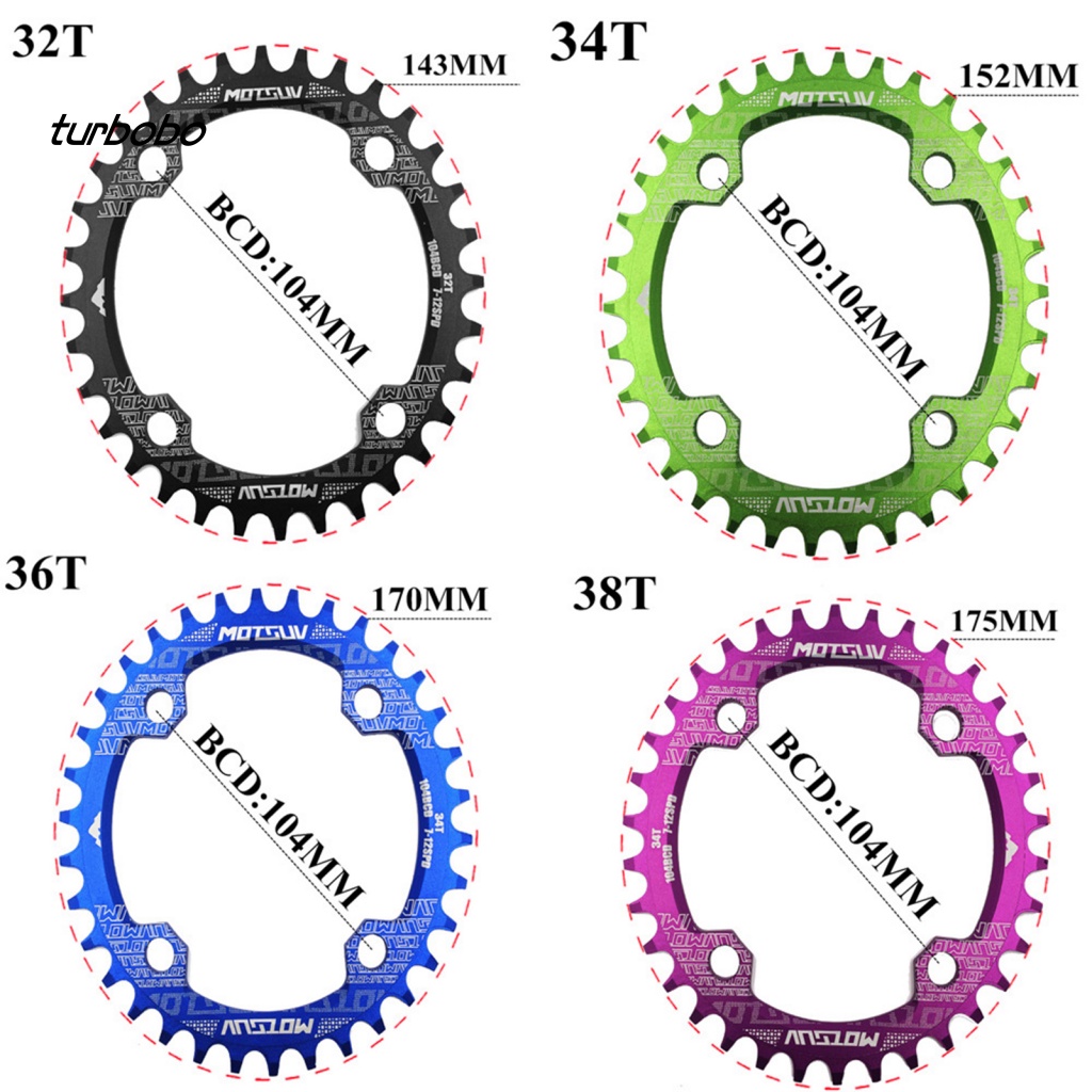 Đĩa Xích Đơn / Tròn / Oval 104BCD 32T 34T 36T 38T Cho Xe Đạp