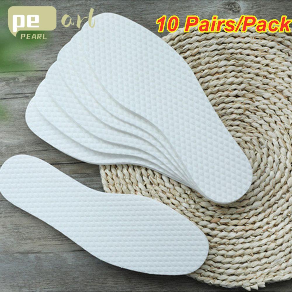 PEARLVN Set 10 Cặp Đế Lót Giày Dùng Một Lần Thoáng Khí Thoải Mái Cho Nam Và Nữ