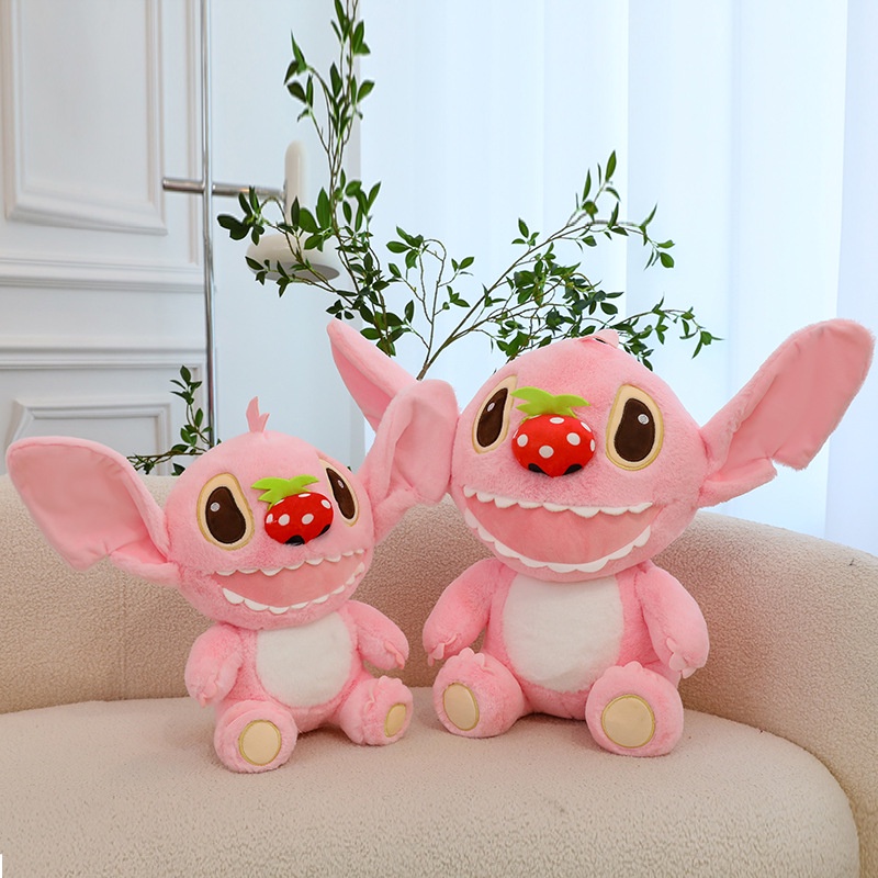 Thú Nhồi Bông Hình Trái Dâu Màu Hồng Dễ Thương Cho Bé Gái