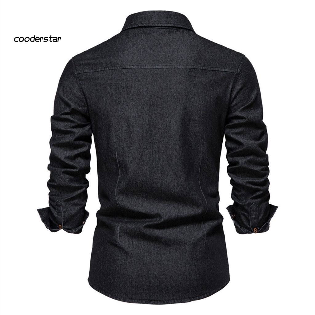 Áo Sơ Mi Denim Nhiều Túi Màu Sắc Thời Trang Xuân Hè Cho Nam