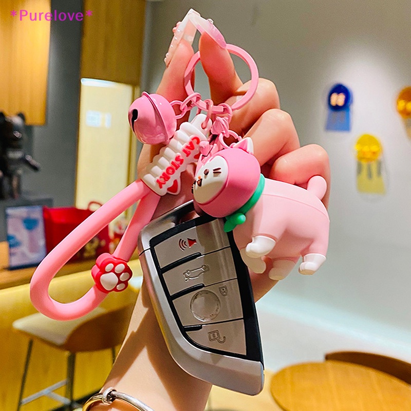 Móc Chìa Khóa Hình Chú Mèo Lắc Chuông Dễ Thương Mới