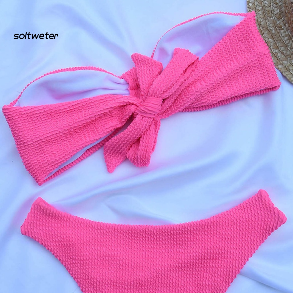 St Bộ Bikini Hai Mảnh Buộc Dây Sau Lưng Màu Hoạt Động Dưới Nước Cho Nữ