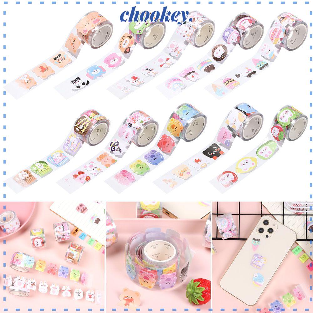 CHOOKEY Cuộn Băng Dính Hình Động Vật Trang Trí Sổ Tay DIY