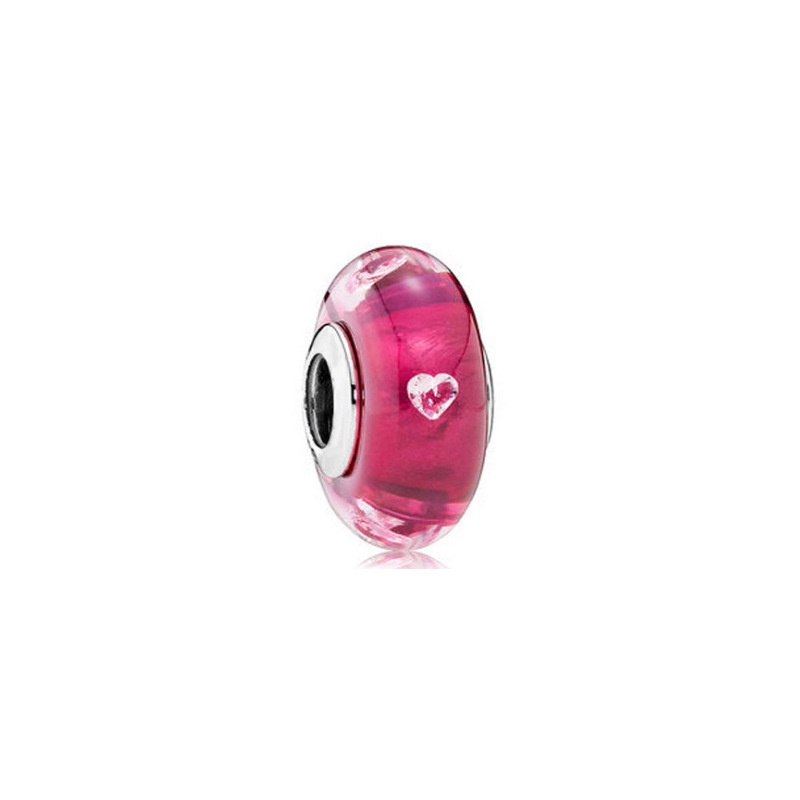 DISNEY Hạt Xâu Chuỗi 925Pandora Murano Hình Trái Tim Màu Cầu Vồng Bằng Thủy Tinh Mạ Bạc 925 Dùng Làm Trang Sức