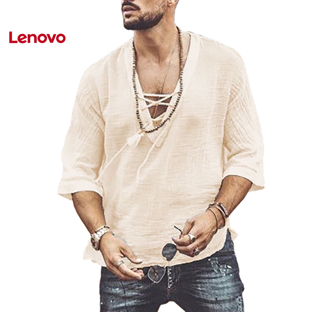 Áo nam Tay Lửng Cổ Chữ V Màu Sắc Thời Trang