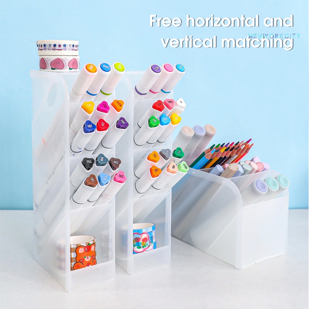 Giá Đỡ Bút Chì Trang Điểm NY-Pen 45 Độ Bằng Nhựa Trong Suốt Đa Năng