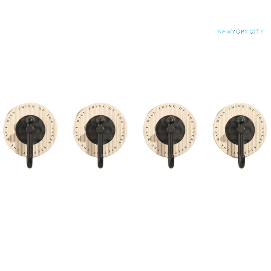 Bộ 4 Móc Nhựa Tròn Treo Đồ Dán Tường Không Cần Khoan Đa Năng