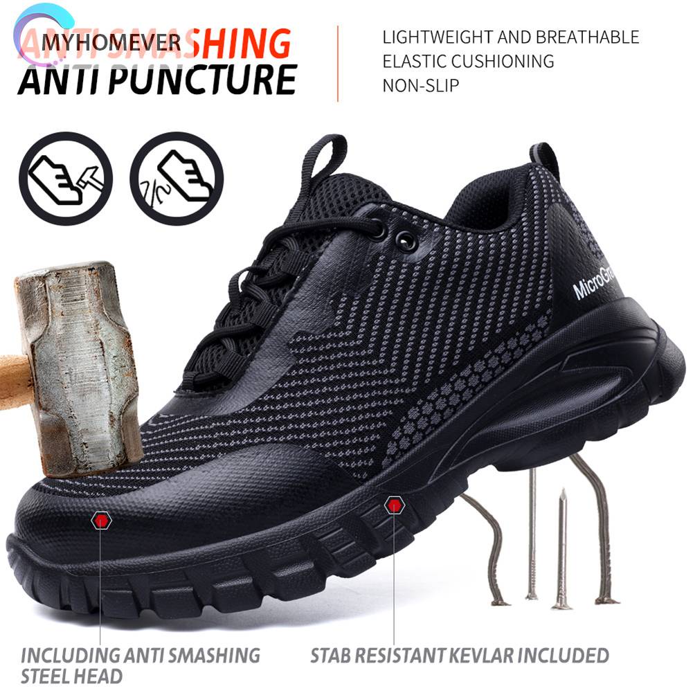 Giày Tây Mũi Thép Thoáng Khí Chống Đâm Thủng Cho Nam Nữ