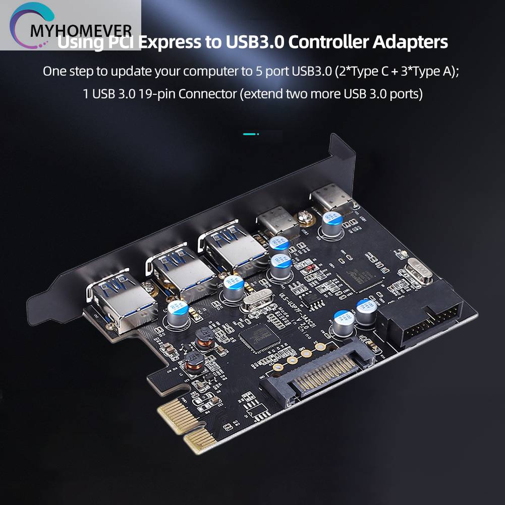 Bảng Mạch Mở Rộng USB 3.0 PCI SATA 15-Pin / 20-Pin Tương Thích Với Windows XP / Vista / 7 / 8