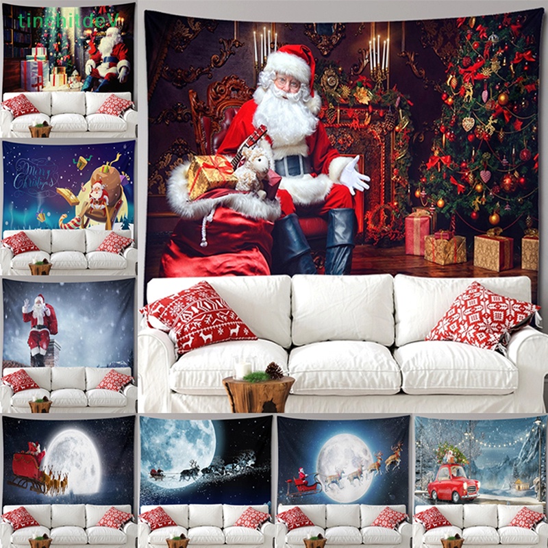 Thảm Treo Tường Trang Trí Chủ Đề Giáng Sinh 100 * 75CM