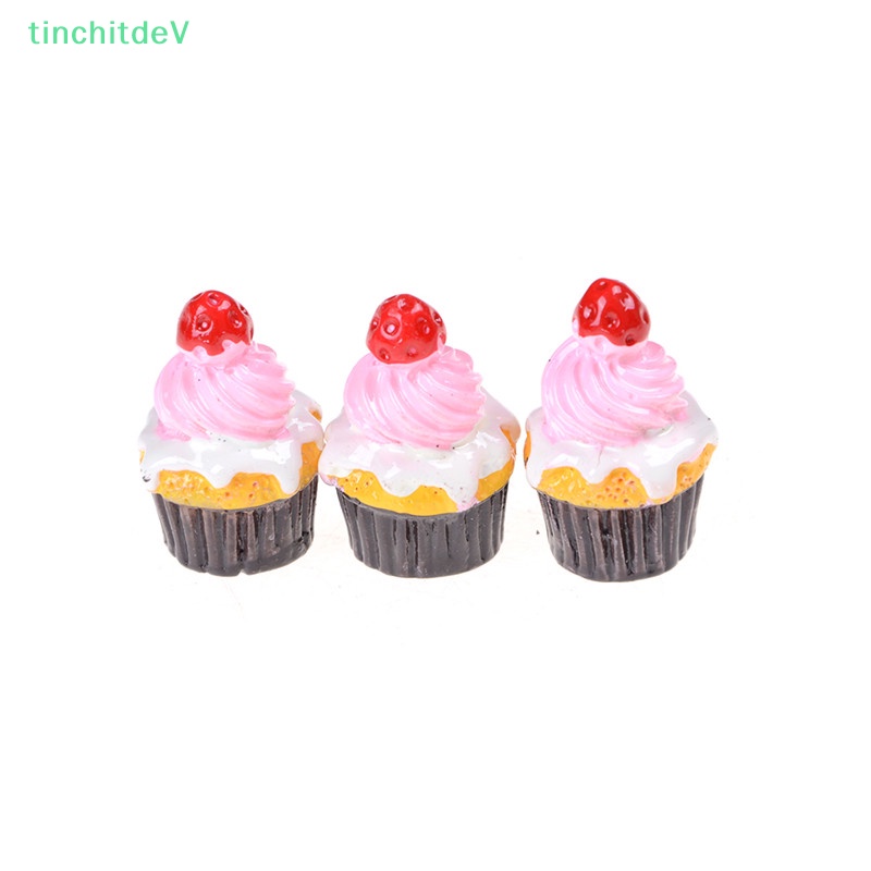 Bộ 3 Mô Hình Bánh Dâu Tây Bằng Thiếc Cho Nhà Hàng