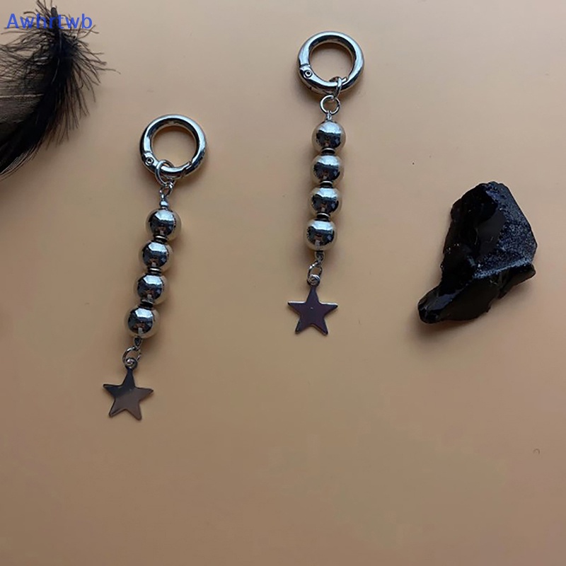 Móc Khóa Hình Ngôi Sao Năm Cánh Đính Hạt Tròn Thời Trang Mới
